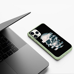 Чехол iPhone 11 Pro матовый Череп Мозаика, цвет: 3D-салатовый — фото 2