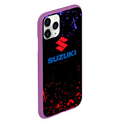 Чехол iPhone 11 Pro матовый SUZUKI брызги красок, цвет: 3D-фиолетовый — фото 2