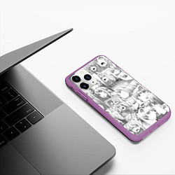 Чехол iPhone 11 Pro матовый Волчица и пряности pattern, цвет: 3D-фиолетовый — фото 2