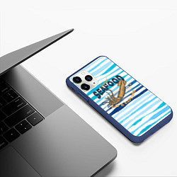 Чехол iPhone 11 Pro матовый Морская еда Кальмар, цвет: 3D-тёмно-синий — фото 2