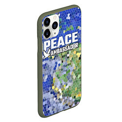 Чехол iPhone 11 Pro матовый Peace Ambassador Посол мира, цвет: 3D-темно-зеленый — фото 2