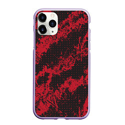 Чехол iPhone 11 Pro матовый КРАСНАЯ ГРЯЗЬ RED GRUNGE, цвет: 3D-светло-сиреневый