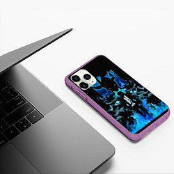 Чехол iPhone 11 Pro матовый Поднятие уровня в одиночку Со Джинву, цвет: 3D-фиолетовый — фото 2