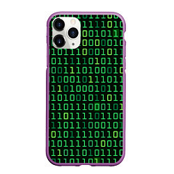 Чехол iPhone 11 Pro матовый Двоичный Код Binary Code, цвет: 3D-фиолетовый