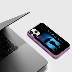 Чехол iPhone 11 Pro матовый Rain Walker Tokyo, цвет: 3D-фиолетовый — фото 2