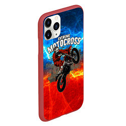 Чехол iPhone 11 Pro матовый Extreme Motocross, цвет: 3D-красный — фото 2