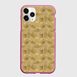 Чехол iPhone 11 Pro матовый Медные Духовые Инструменты, цвет: 3D-малиновый