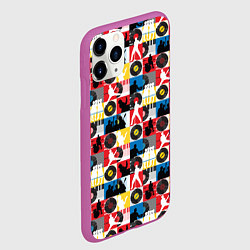 Чехол iPhone 11 Pro матовый Рок-н-ролл, винил, запись музыки, цвет: 3D-фиолетовый — фото 2
