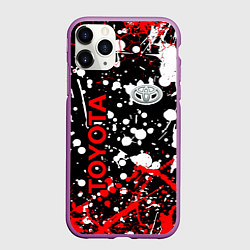 Чехол iPhone 11 Pro матовый Toyota тойота брызги красок, цвет: 3D-фиолетовый