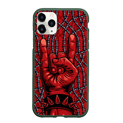 Чехол iPhone 11 Pro матовый Рок-н-ролл рулит, цвет: 3D-темно-зеленый