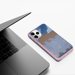 Чехол iPhone 11 Pro матовый Природа майнкафта, цвет: 3D-розовый — фото 2