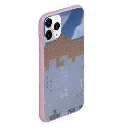 Чехол iPhone 11 Pro матовый Природа майнкафта, цвет: 3D-розовый — фото 2