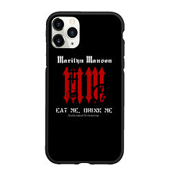 Чехол iPhone 11 Pro матовый Marilyn Manson MM, цвет: 3D-черный