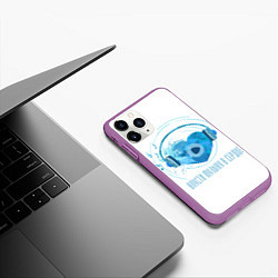 Чехол iPhone 11 Pro матовый Музыка сердце, цвет: 3D-фиолетовый — фото 2