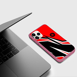 Чехол iPhone 11 Pro матовый ЯМАХА - YAMAHA Красный спортивный, цвет: 3D-малиновый — фото 2