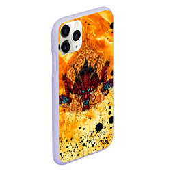 Чехол iPhone 11 Pro матовый ЯПОНСКИЙ ОГНЕННЫЙ ДРАКОН, цвет: 3D-светло-сиреневый — фото 2