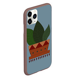 Чехол iPhone 11 Pro матовый Цветочный горшок, цвет: 3D-коричневый — фото 2