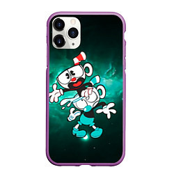 Чехол iPhone 11 Pro матовый Чашечки Cuphead Show, цвет: 3D-фиолетовый