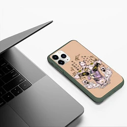 Чехол iPhone 11 Pro матовый KILLER QUEEN Йошикаге Кира JOJO PART 4, цвет: 3D-темно-зеленый — фото 2