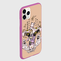 Чехол iPhone 11 Pro матовый KILLER QUEEN Йошикаге Кира JOJO PART 4, цвет: 3D-фиолетовый — фото 2