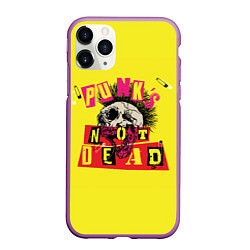 Чехол iPhone 11 Pro матовый Punks Not Dead - Панки Хой!, цвет: 3D-фиолетовый