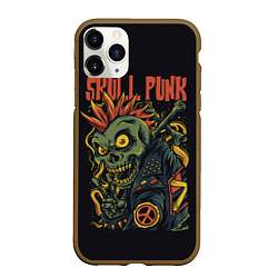 Чехол iPhone 11 Pro матовый SKULL PUNK Панк, цвет: 3D-коричневый