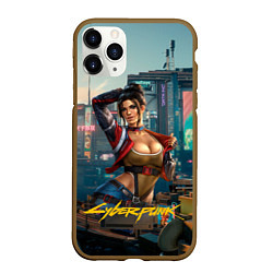 Чехол iPhone 11 Pro матовый Panam Cyberpunk2077 18, цвет: 3D-коричневый