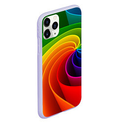 Чехол iPhone 11 Pro матовый Спираль Модный узор 2023 Неон, цвет: 3D-светло-сиреневый — фото 2