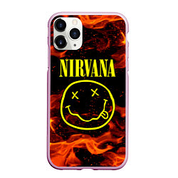 Чехол iPhone 11 Pro матовый NIRVANA огонь, цвет: 3D-розовый