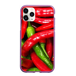 Чехол iPhone 11 Pro матовый Жгучие перцы, цвет: 3D-фиолетовый