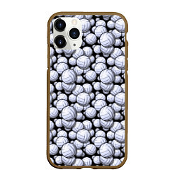 Чехол iPhone 11 Pro матовый Волейбольные Мячи Volleyballs, цвет: 3D-коричневый