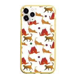 Чехол iPhone 11 Pro матовый Cats cats cats, цвет: 3D-желтый