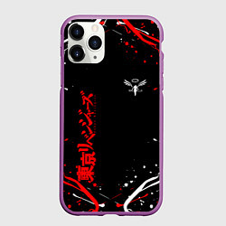 Чехол iPhone 11 Pro матовый Токийские мстители брызги красок, цвет: 3D-фиолетовый