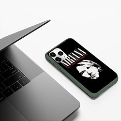 Чехол iPhone 11 Pro матовый NIRVANA Kurt Cobain, цвет: 3D-темно-зеленый — фото 2