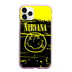 Чехол iPhone 11 Pro матовый NIRVANA гранж, цвет: 3D-розовый