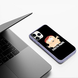 Чехол iPhone 11 Pro матовый Южный парк - Эрик с гантелями, цвет: 3D-светло-сиреневый — фото 2