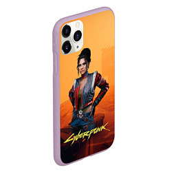 Чехол iPhone 11 Pro матовый Панам пустоши Cyberpunk2077, цвет: 3D-сиреневый — фото 2