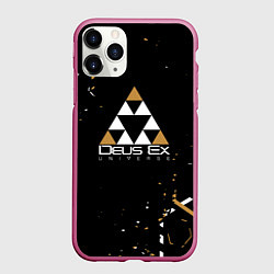 Чехол iPhone 11 Pro матовый Deus Ex, цвет: 3D-малиновый