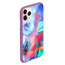 Чехол iPhone 11 Pro матовый Fashion floral pattern, цвет: 3D-фиолетовый — фото 2