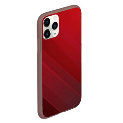 Чехол iPhone 11 Pro матовый Полосы На красном Фоне, цвет: 3D-коричневый — фото 2