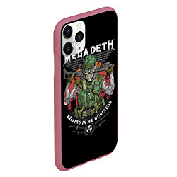 Чехол iPhone 11 Pro матовый MEGADETH killing is my business, цвет: 3D-малиновый — фото 2