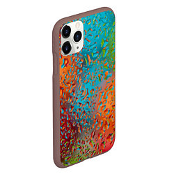 Чехол iPhone 11 Pro матовый Капли на стекле Vanguard pattern, цвет: 3D-коричневый — фото 2