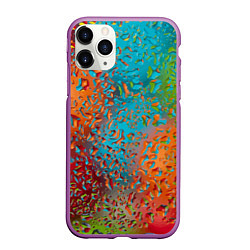 Чехол iPhone 11 Pro матовый Капли на стекле Vanguard pattern, цвет: 3D-фиолетовый