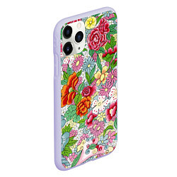 Чехол iPhone 11 Pro матовый ЦВЕТОЧНОЕ ИЗОБИЛИЕ, цвет: 3D-светло-сиреневый — фото 2