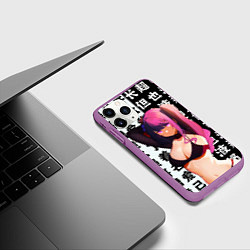 Чехол iPhone 11 Pro матовый Баал в купальнике Шогун Райден Геншин Импакт, цвет: 3D-фиолетовый — фото 2