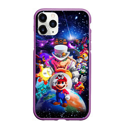 Чехол iPhone 11 Pro матовый Super Mario Odyssey Space Video game, цвет: 3D-фиолетовый