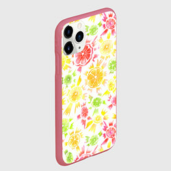 Чехол iPhone 11 Pro матовый Цитрусовый взрыв, цвет: 3D-малиновый — фото 2