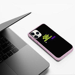 Чехол iPhone 11 Pro матовый Eat, sleep, nft, repeat, неоновый текст, цвет: 3D-розовый — фото 2