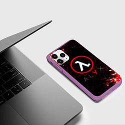 Чехол iPhone 11 Pro матовый Half-life брызги, цвет: 3D-фиолетовый — фото 2