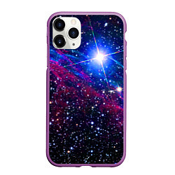 Чехол iPhone 11 Pro матовый Открытый космос Star Neon, цвет: 3D-фиолетовый